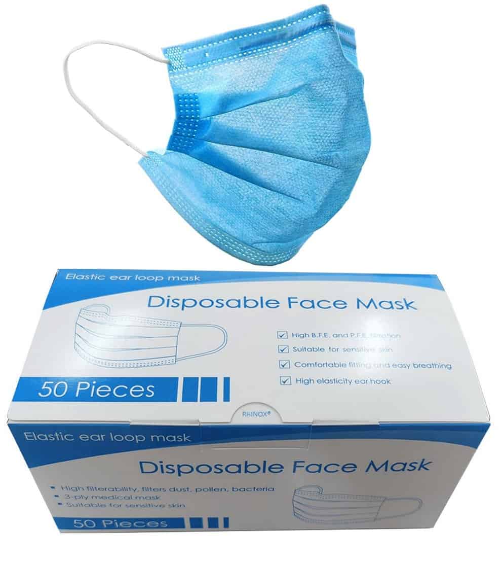 Blue 3ply face mask - pack of 50