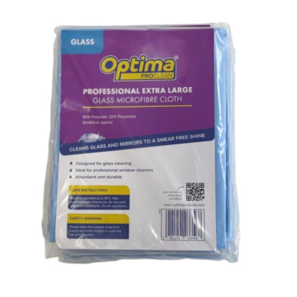 Xl blue microfibre glass cloth- pack of 1 cloth each