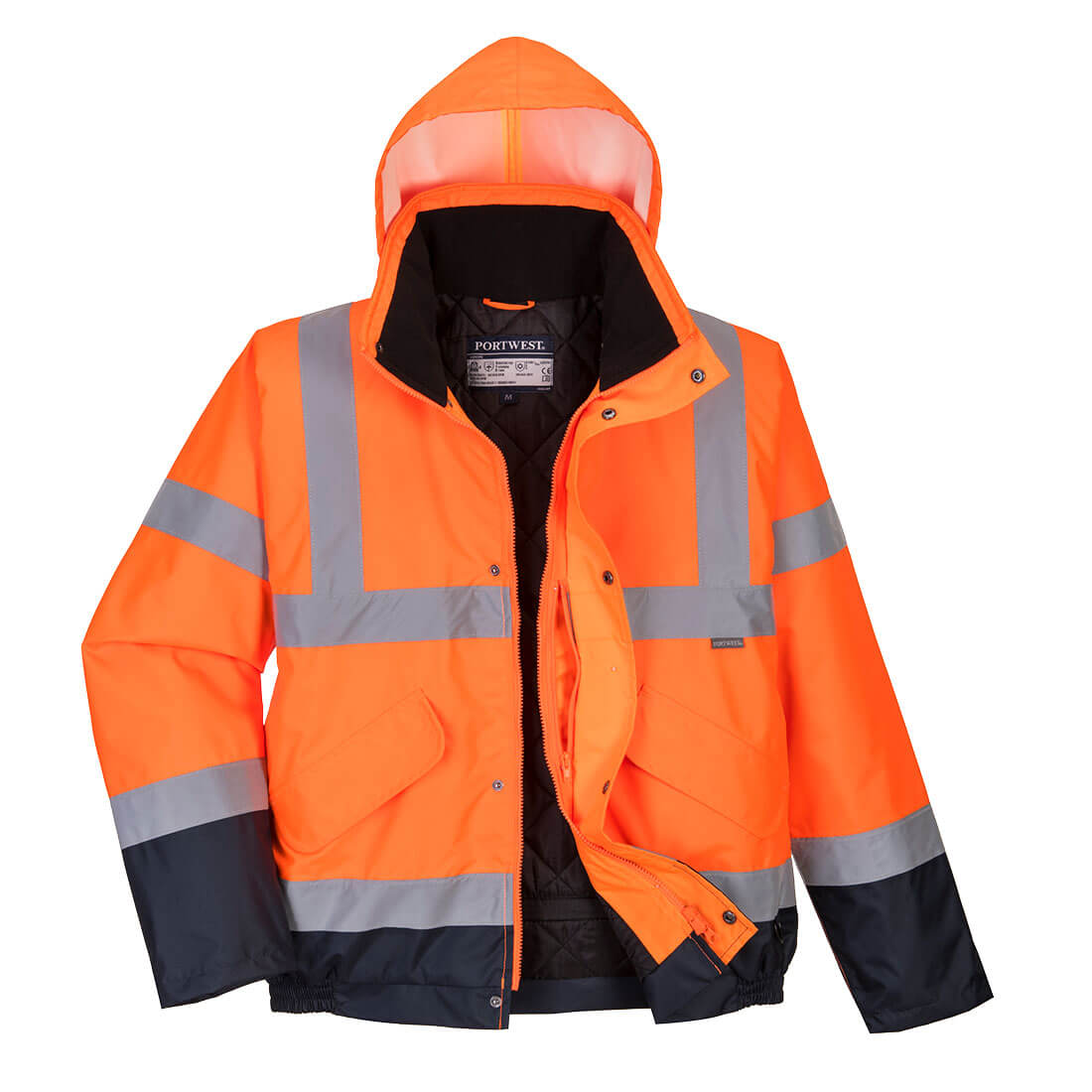 Hi-vis two tone bomber jacket rail spec orange