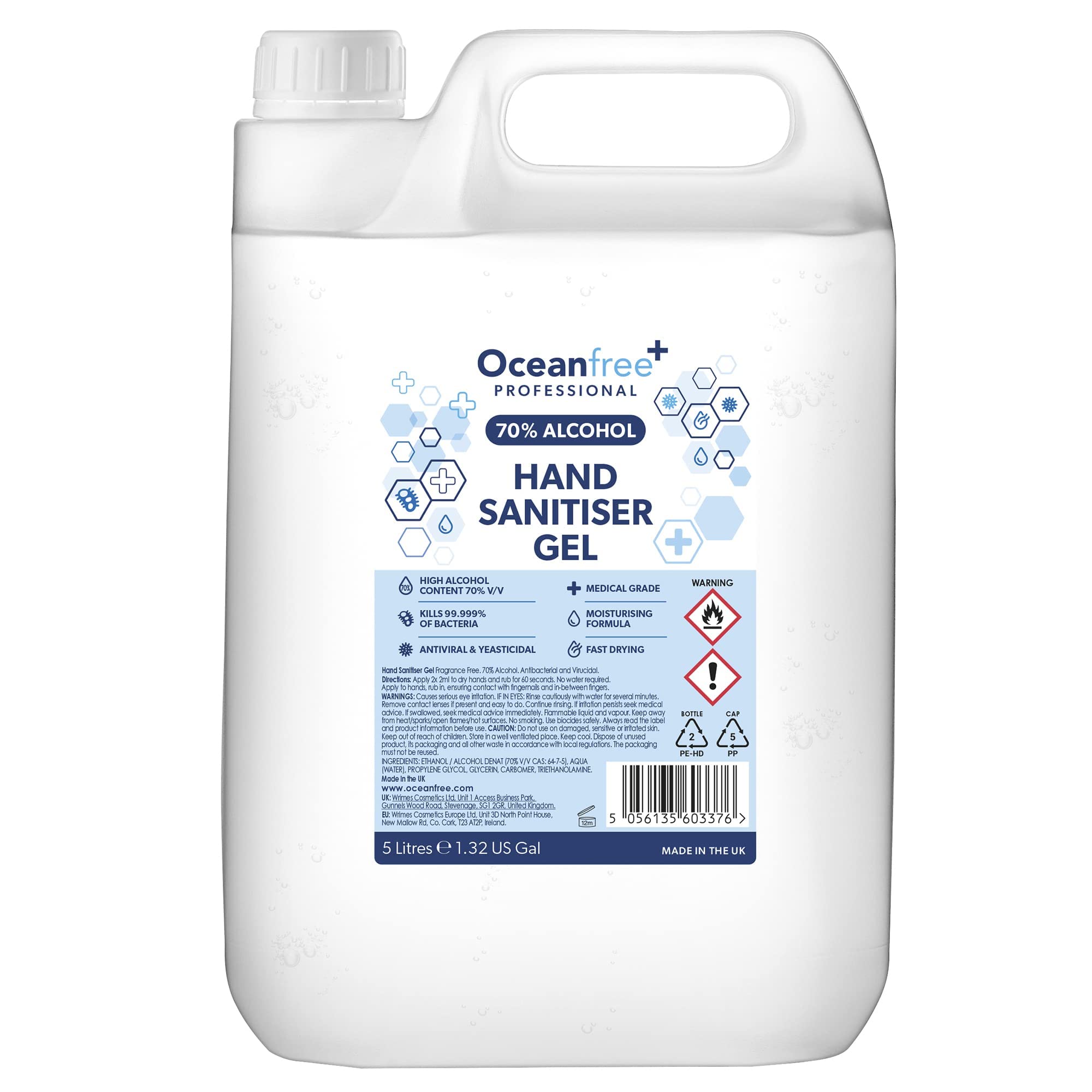 Alcohol hand sanitiser gel 5 l