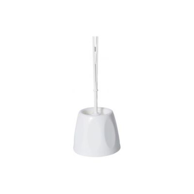 Enclosed toilet brush set white