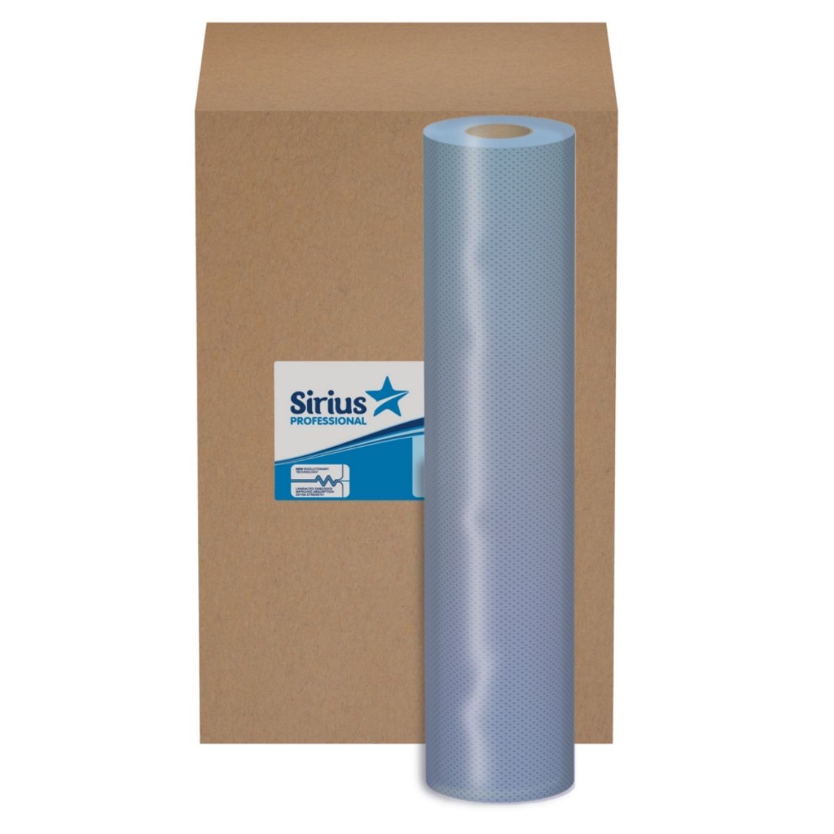 Blue hygiene roll 40m x 250mm laminated embossed x 9 rolls
