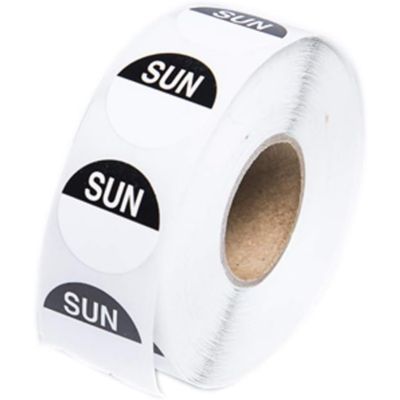 Hygiplas removable colour coded food labels 24 x 24 mm (pack of 1000) sun