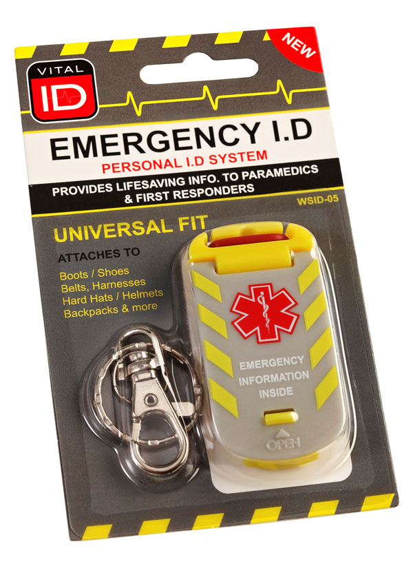Emergency id universal fit tag 