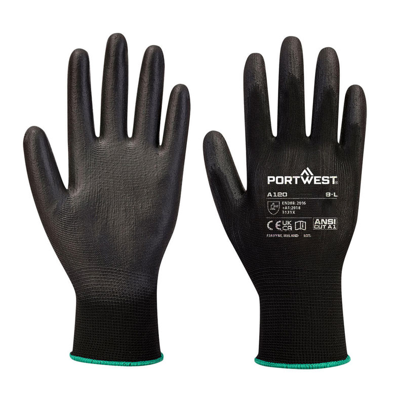 Portwest a120 pu grip glove with pu palm coating - 13g extra small