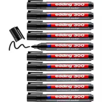 Edding 300 permanent marker bullet tip black – box of 10
