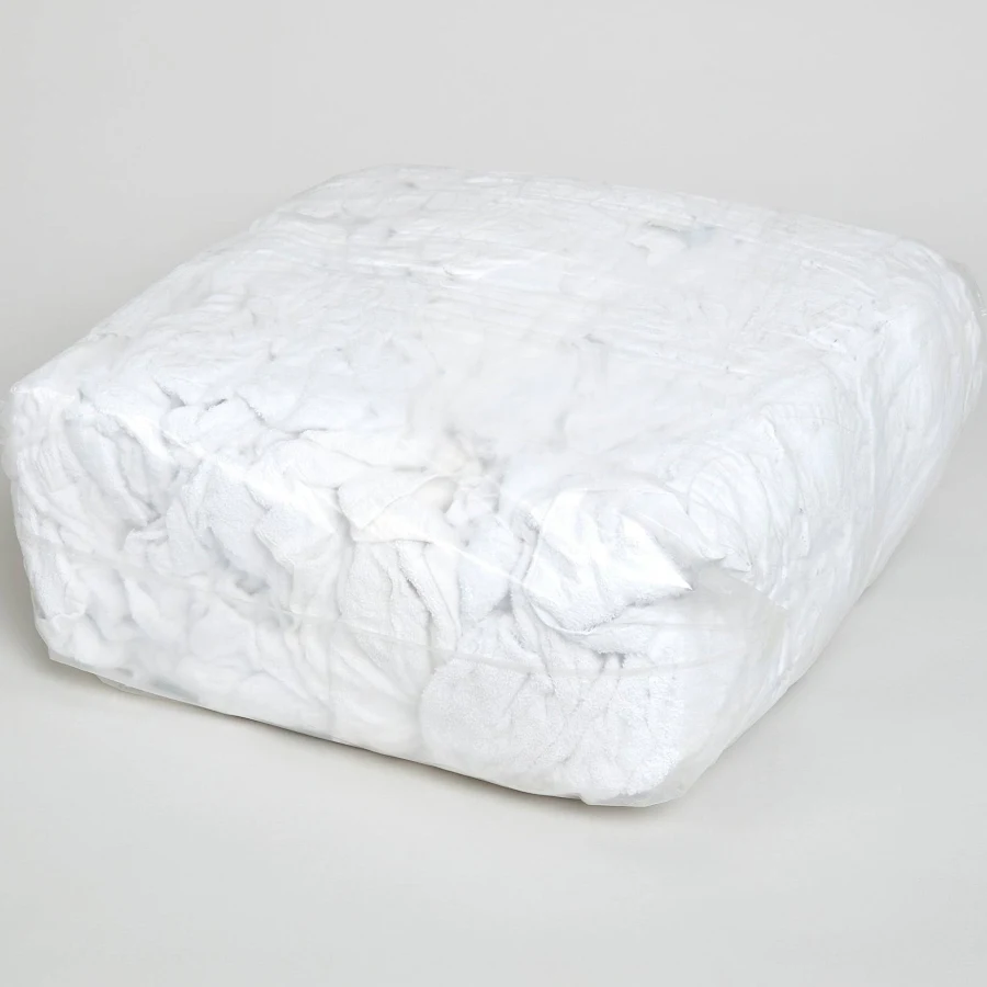 Hemmed white towel rags - 10kg