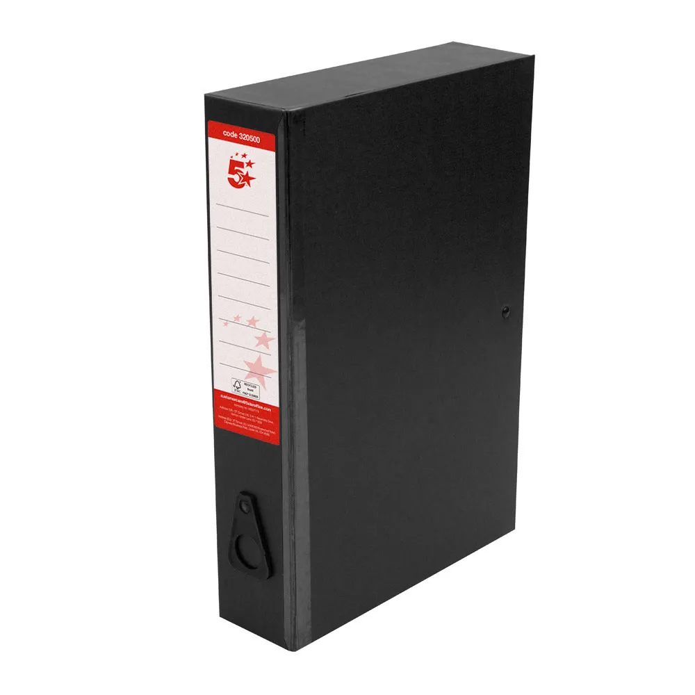5 star classic box file black (pack of 10) 320500
