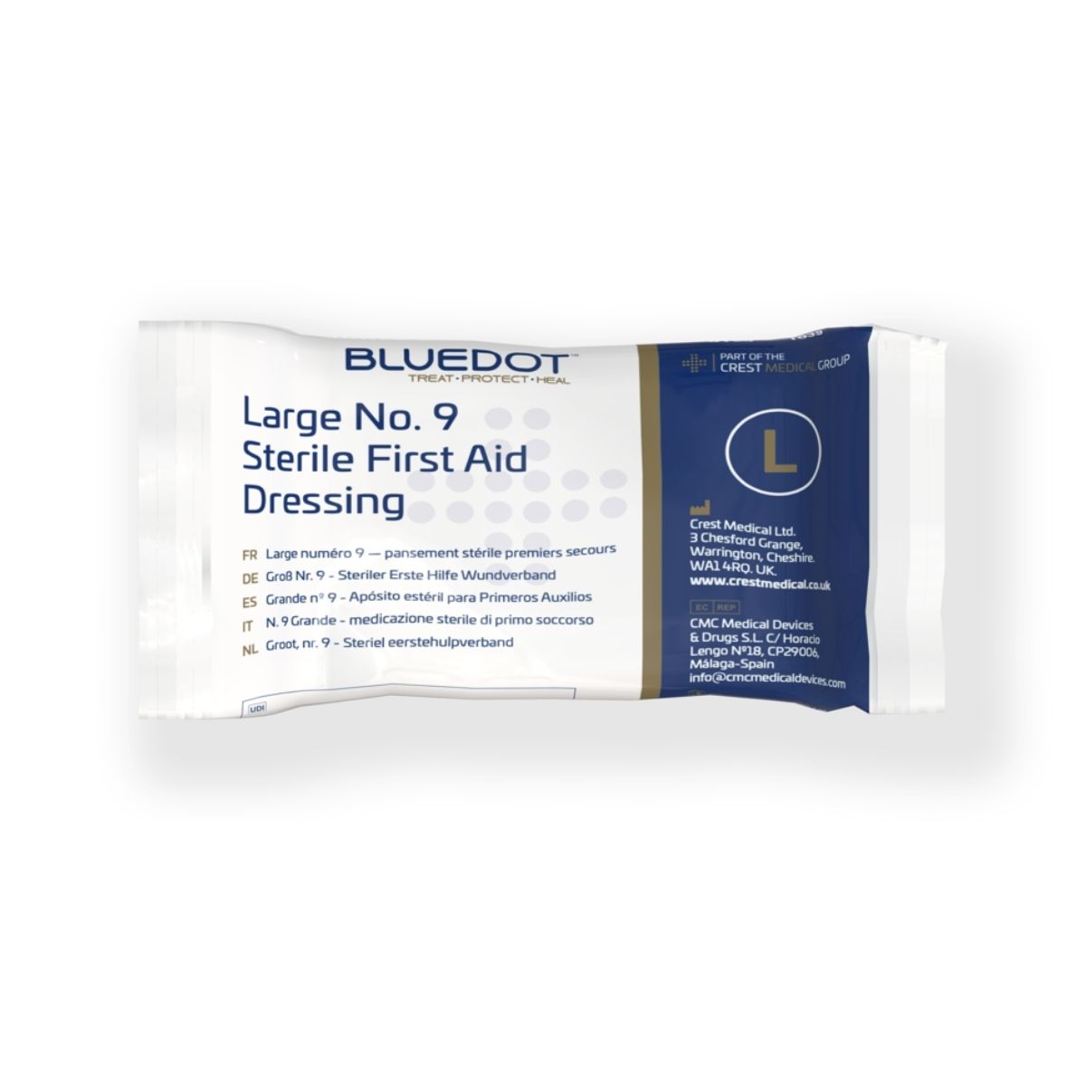 Blue dot large flow wrapped dressing no9 (each)