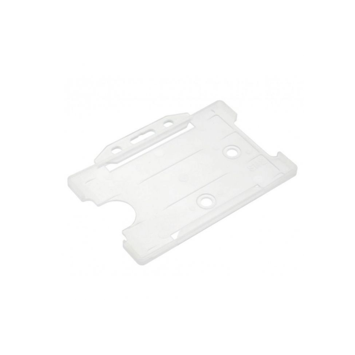 Clear rigid id plastic badge card holders open faced horizontal pack of 10