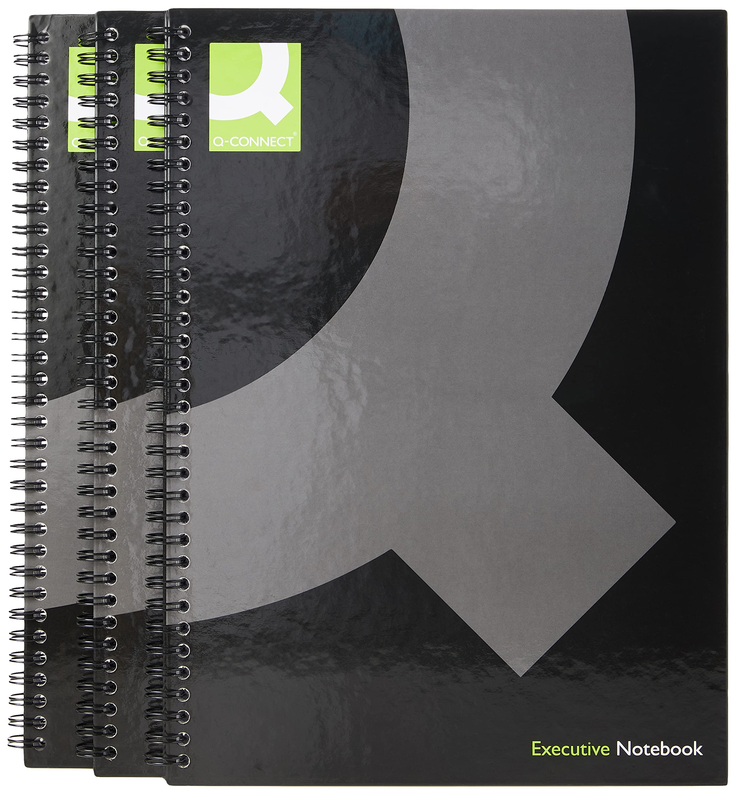 Q-connect wirebound a4 hback black pack of 3