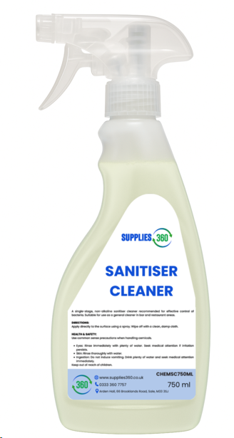 Sanitiser cleaner 750ml spray bottle