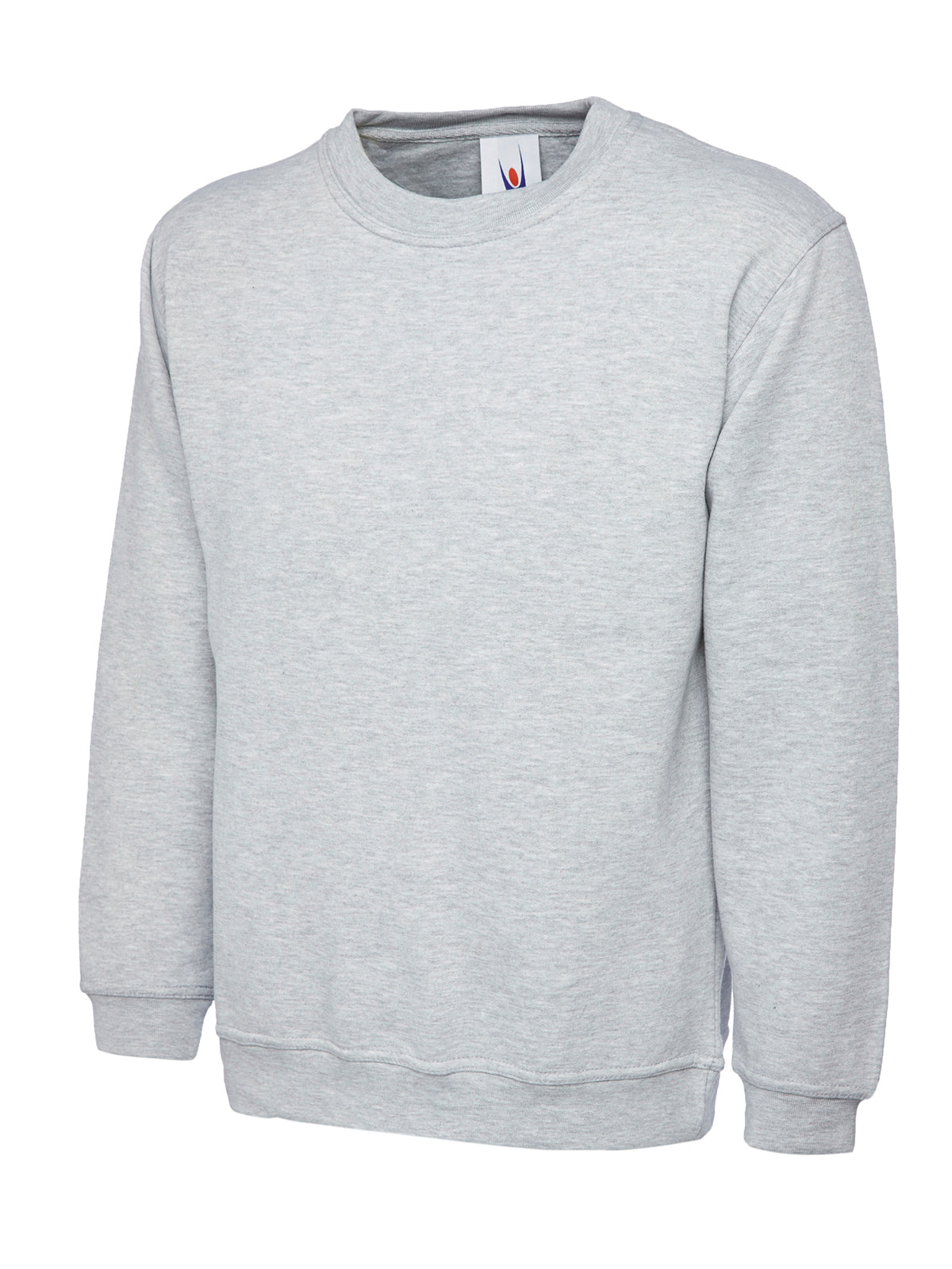 Uc511 - heather grey - m - ladies deluxe crew neck sweatshirt