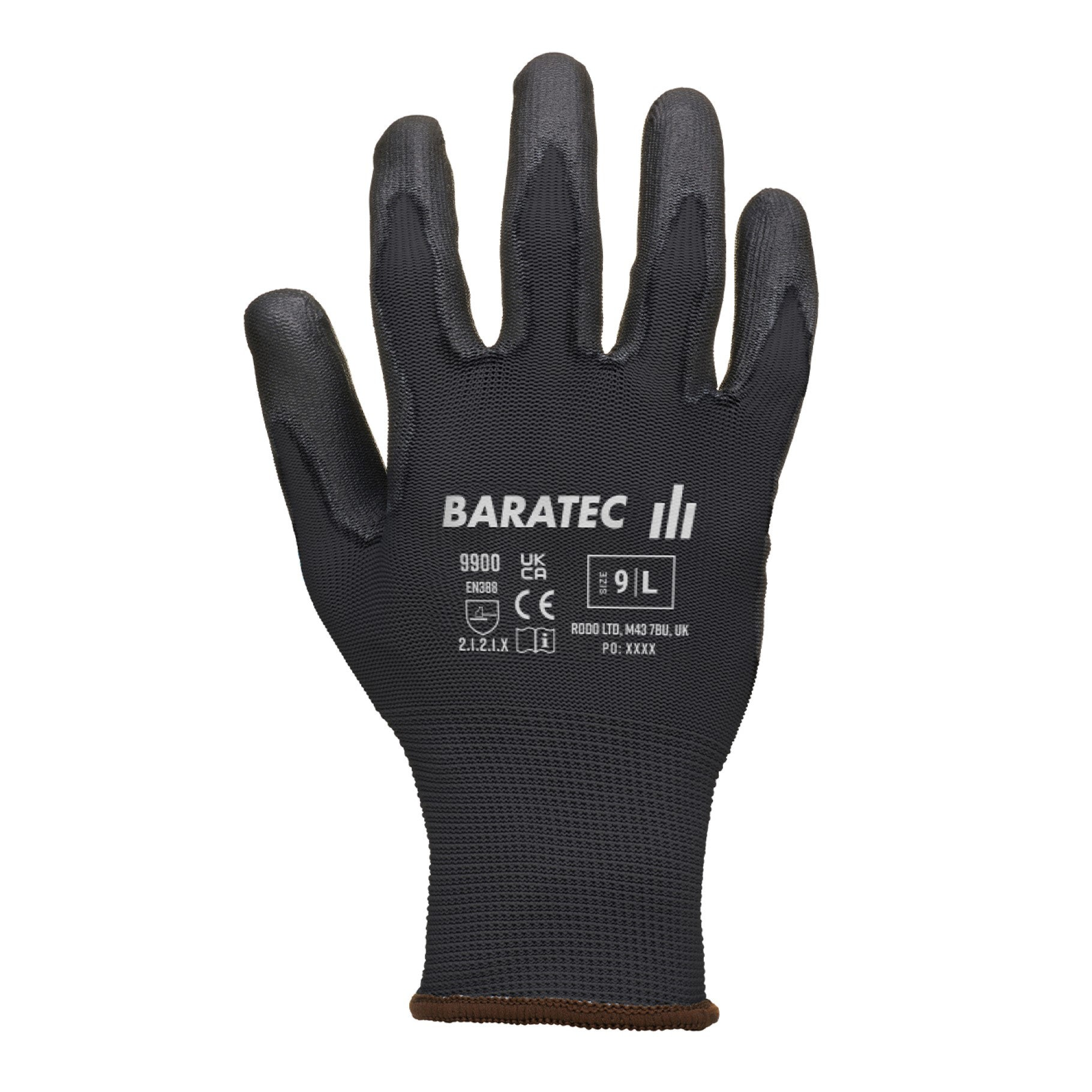 Blackrock pu gripper glove (black) - size 9 large 