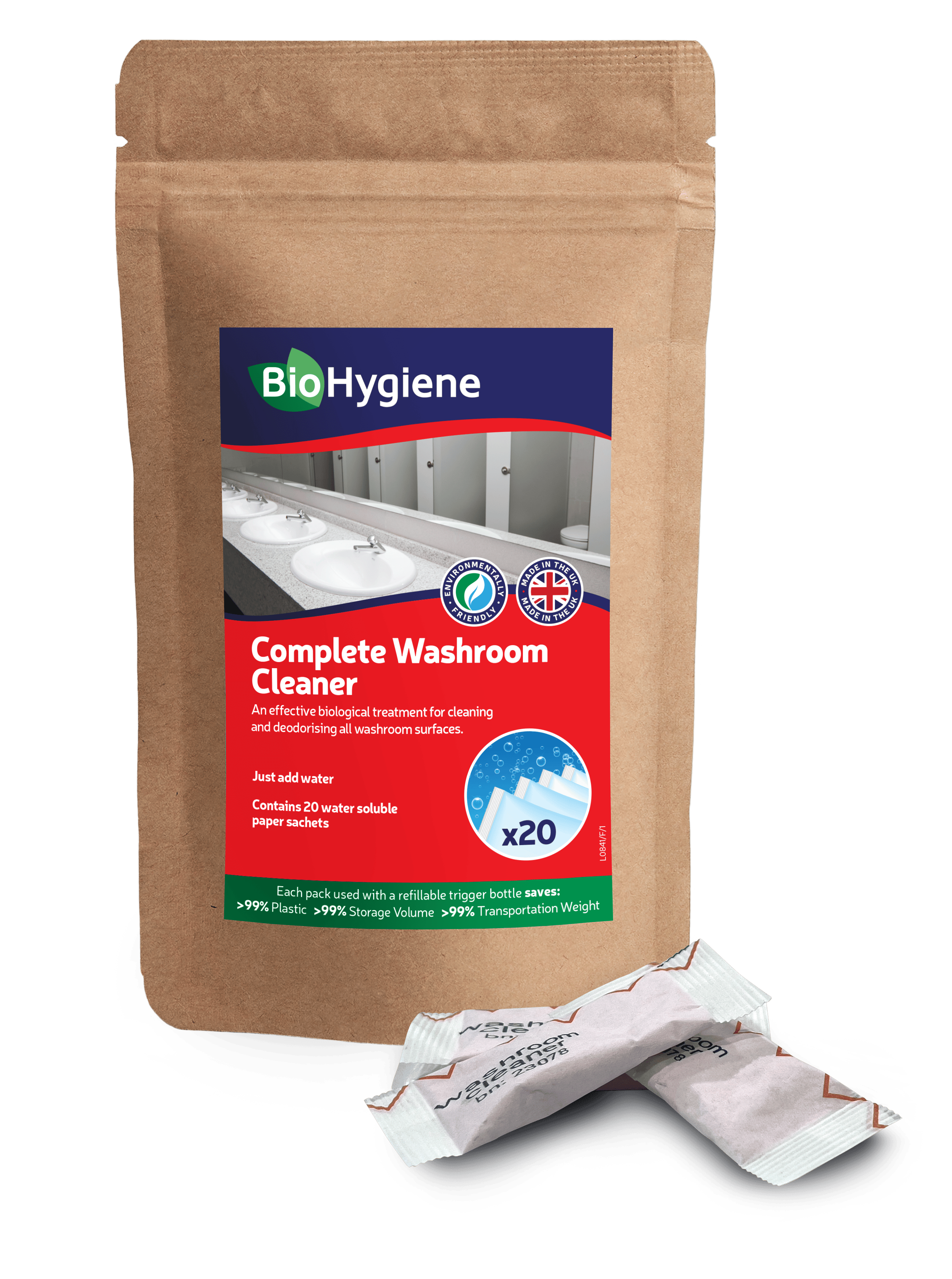 Biohygiene complete washroom paper sachet 10x20