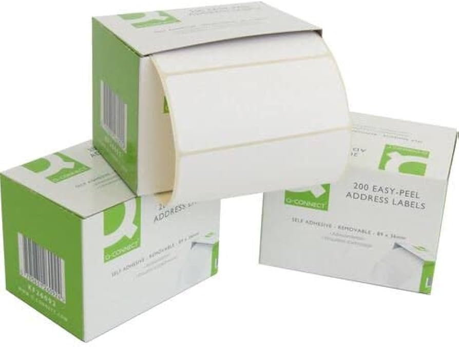 Q-connect address label roll self adhesive 76x50mm white (pack of 1500)
