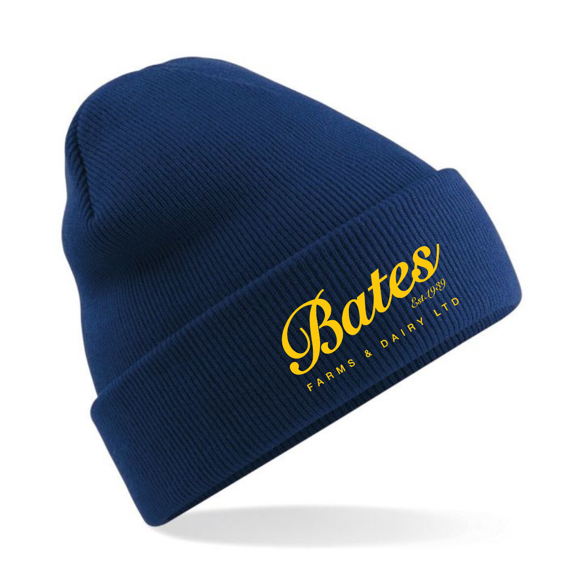 Bates embroidered cuffed beanie french navy