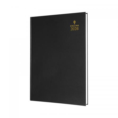 Collins 44 desk diary a4 day to page 2025 black     