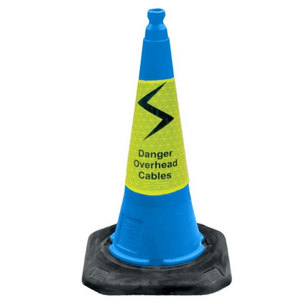 Danger overhead cables traffic cone 437mm x 430mm x 773mm - 5.08kg