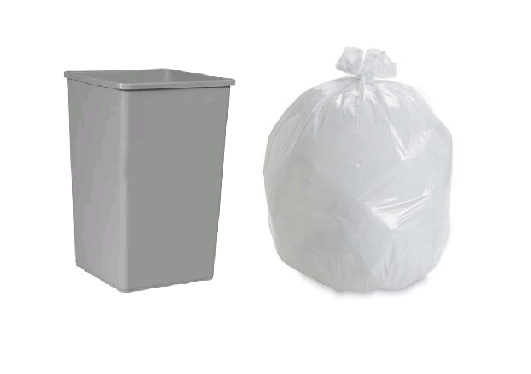 Clear heavy duty square bin liners 375 x 600 x 600 mm - case of 500 