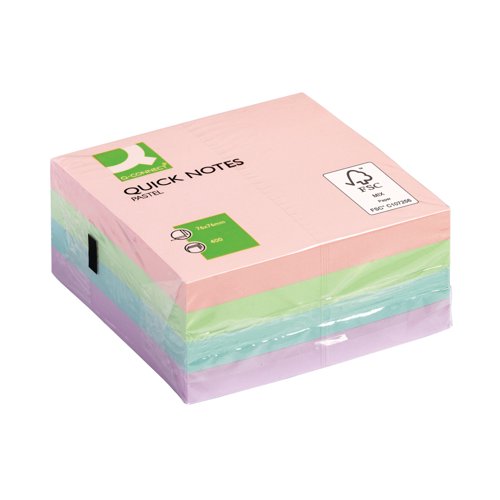 Q-connect pastel quick note cube