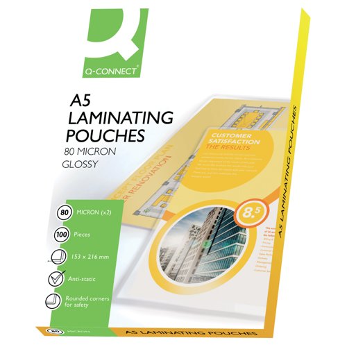 Laminating pouch a5 80mic pack of 100