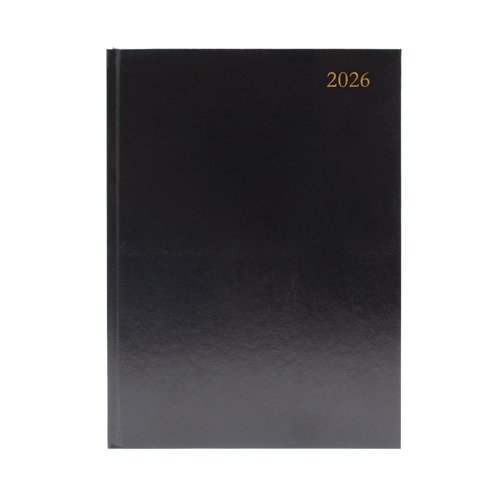 5 star a4 day a page diary black  