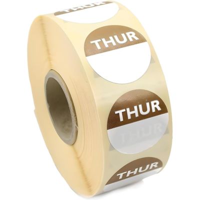 Hygiplas removable colour coded food labels 24 x 24 mm (pack of 1000) thur