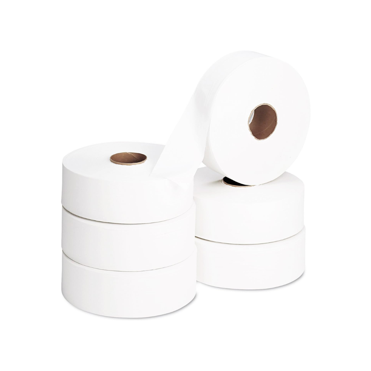 Jumbo toilet rolls 300m (76mm core) pure white - case of 6