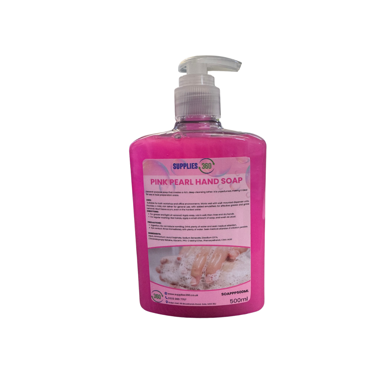 Pink pearl hand soap 500ml pump bottle