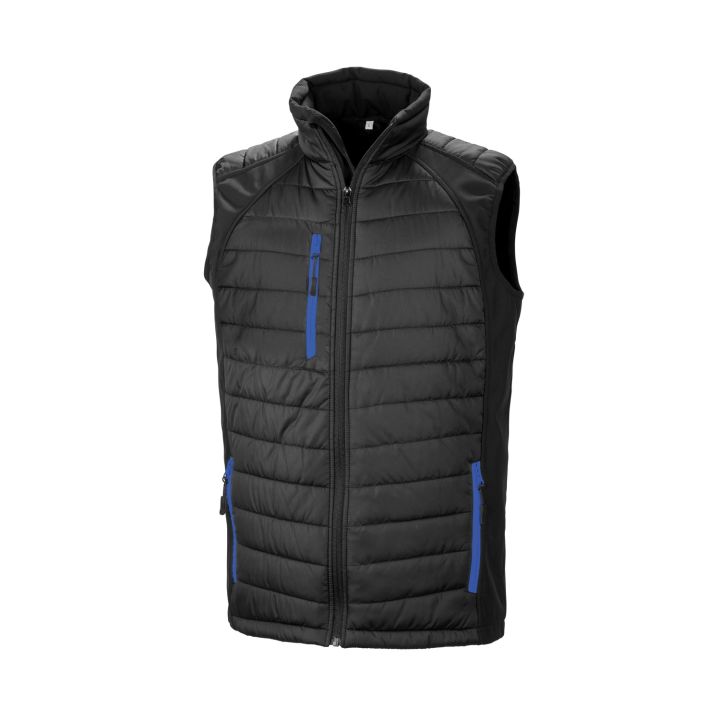 R238x - black/royal - s - black compass padded softshell gilet