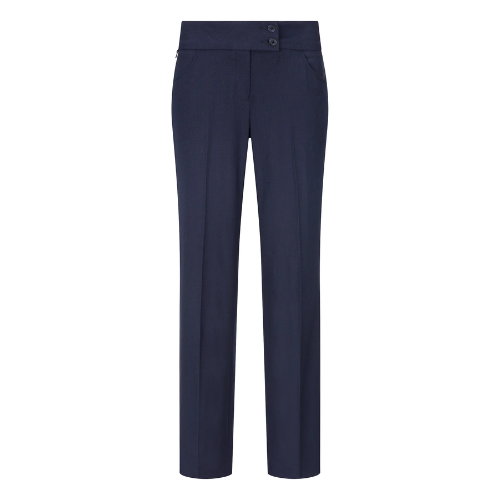 Wolfe ladies narrow leg trousers navy dot         