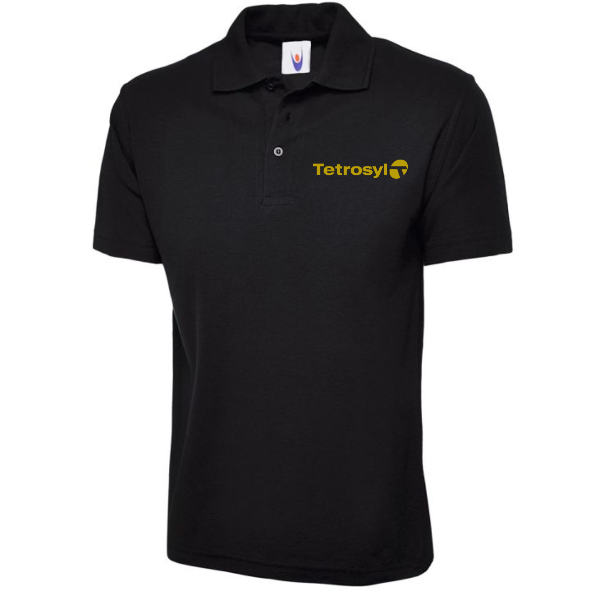 Tetrosyl embroidered black classic polo shirt 6xl