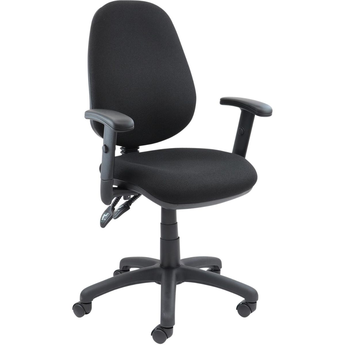 Vantage 100 - 2 lever operator chair with adjustable arms- black 