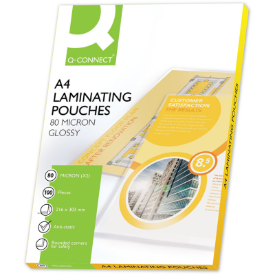 Laminating pouch a4 80 mic pack of 100