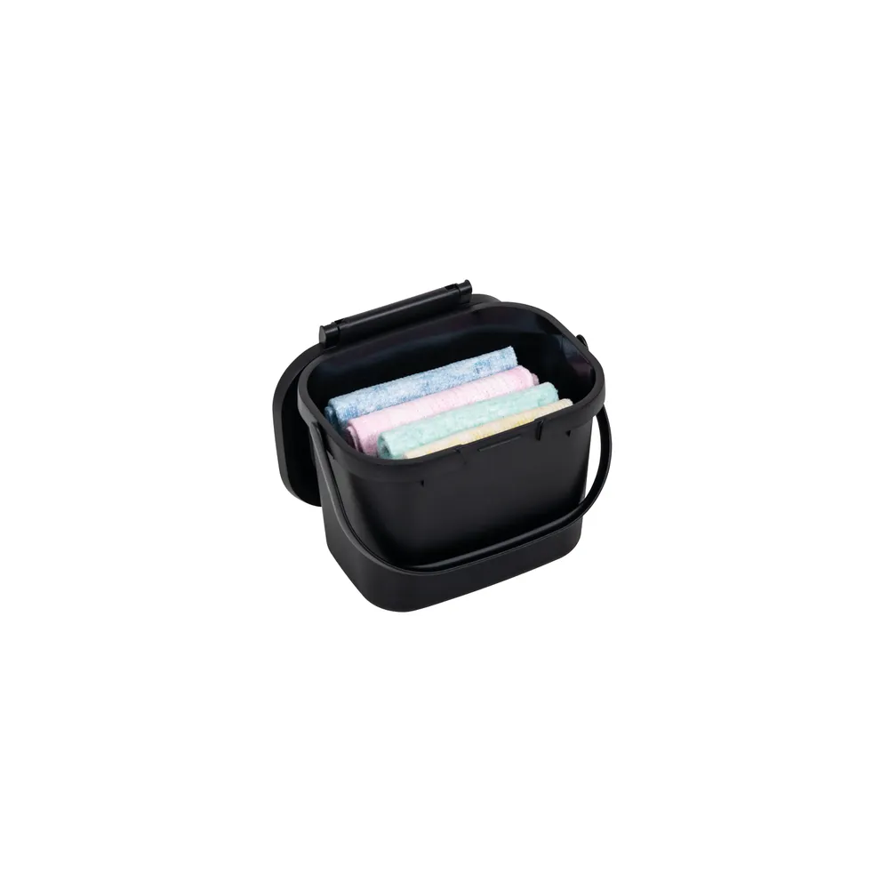 4.5 litre kitchen food waste caddy black 