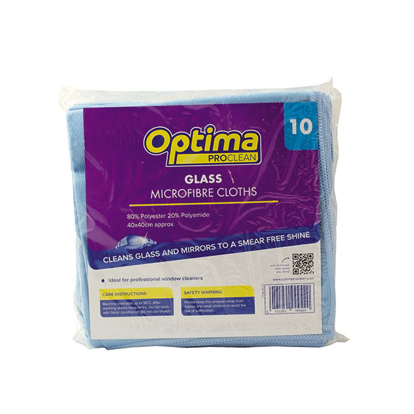 Optima microfibre glass cloth - pack of 10