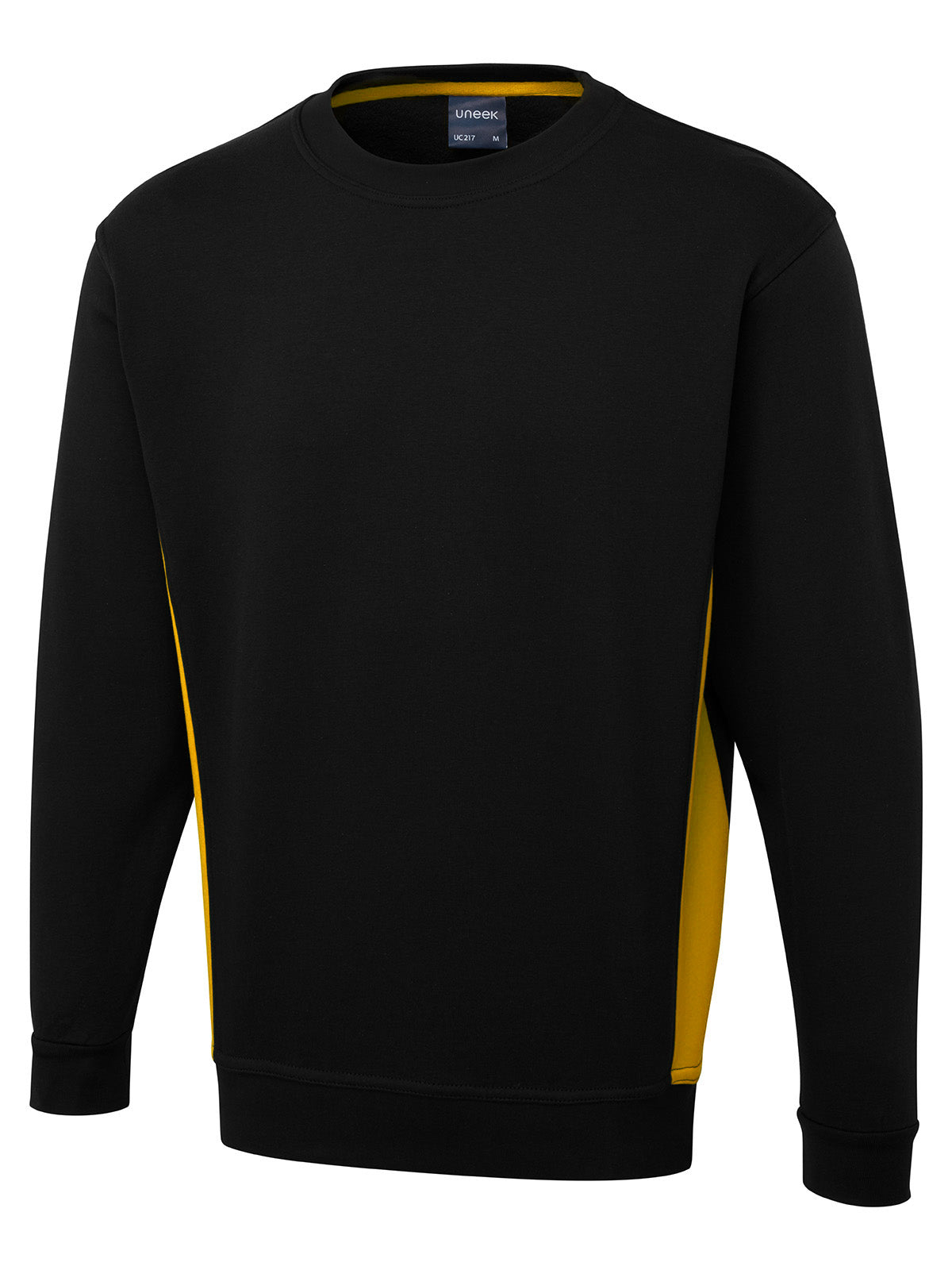 Uc217 - black/yellow - xl - 280gsm two tone crew neck sweatshirt