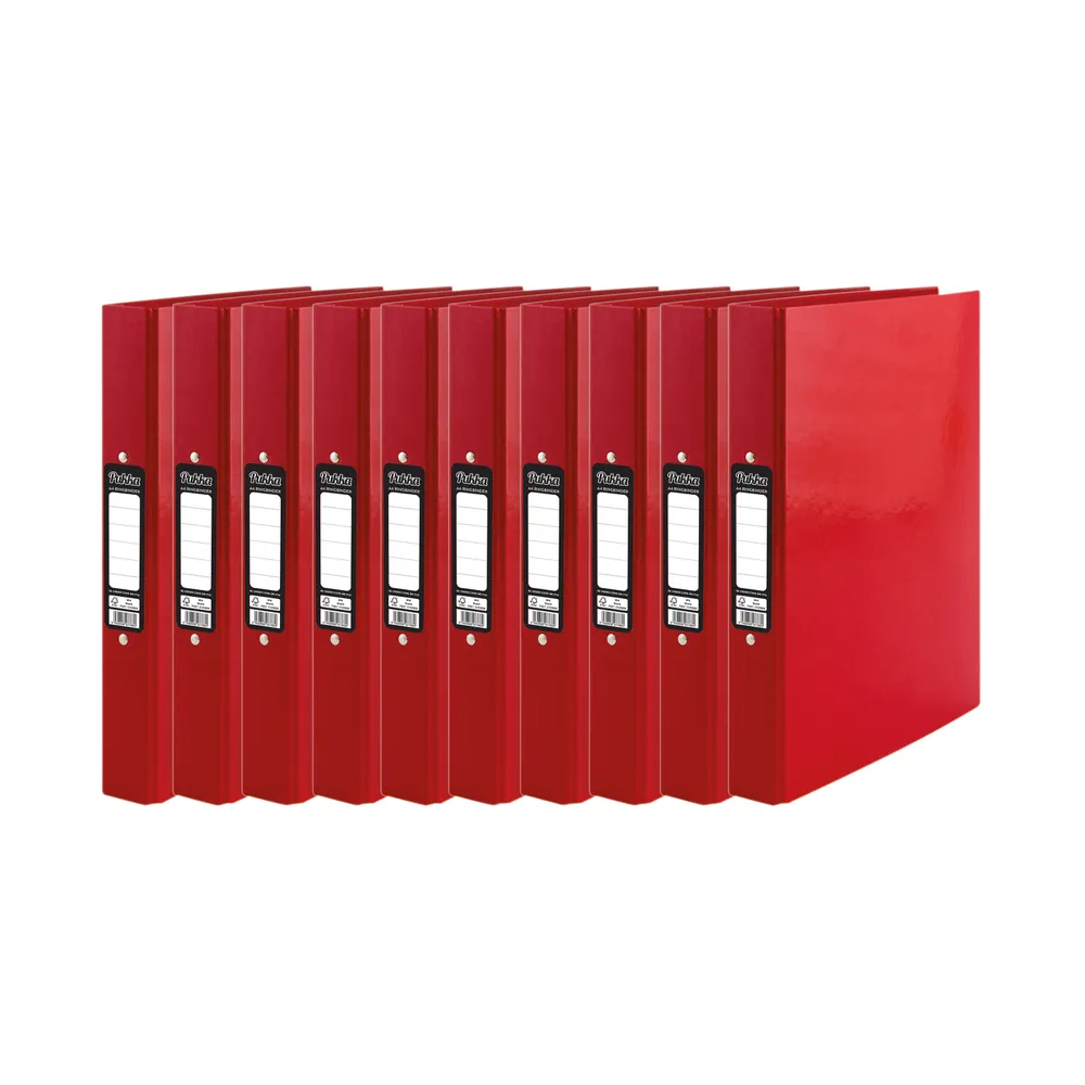 Pukka brights ringbinder a4 red (10 pack) br-7766