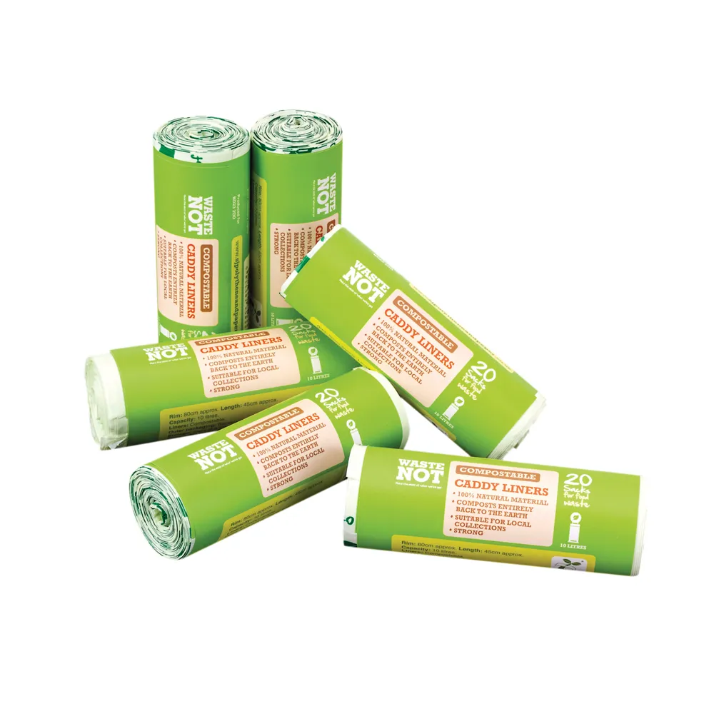 Waste not compostable caddy liner bag 20 per roll (6 pack)