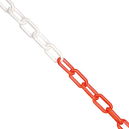 Red and white plastic chain 25m